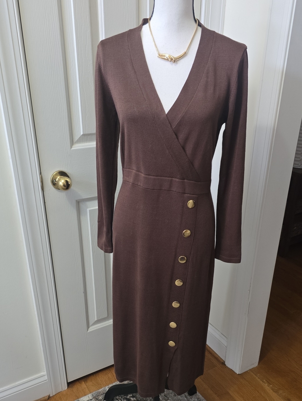 MAIA BRAND WOMEN'S BROWN SWEATER DRESS SIZE MEDIUM